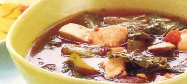 Томатный суп с куриным мясом