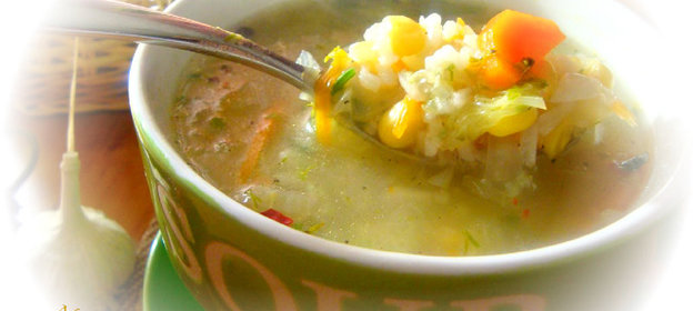 Суп овощной с рисом