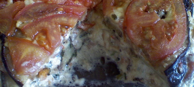 Запеченая баклажановая закуска с сыром(фото)