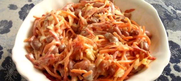 Салат с корейской морковью и курицей