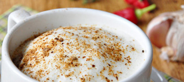 Суп-капучино из белых грибов и шампиньонов с воздушной пенкой