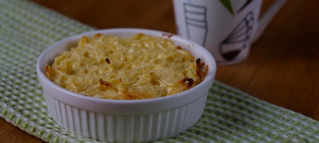 Запеканка из макарон с творогом