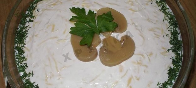 Салат Грибной с курицей и шампиньонами