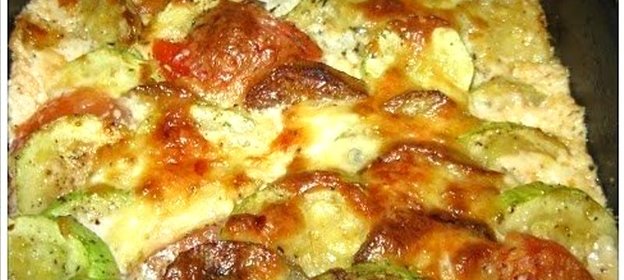 Овощная запеканка с баклажанами и кабачками
