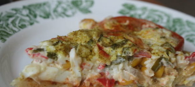 Творожная масса с морской капустой.