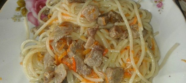Спагетти со свининой