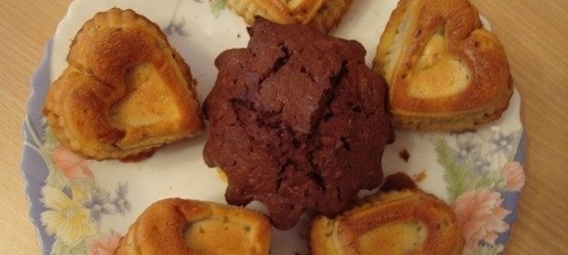 Кексики «Валентинки» с бананом