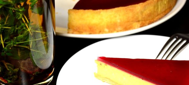 Тыквенно-сливочный чизкейк с брусничным желе