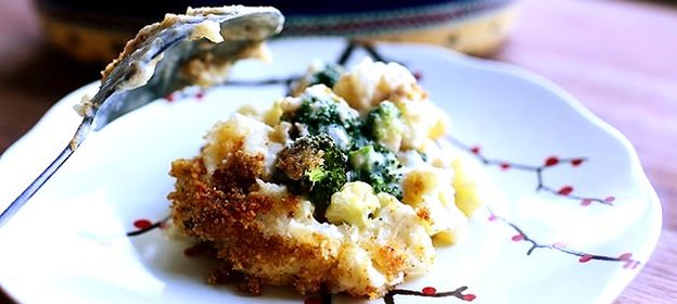 Запеканка из брокколи и цветной капусты