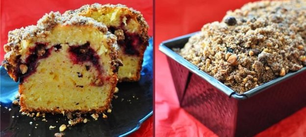 Кекс творожный со штрейзелем и брусникой