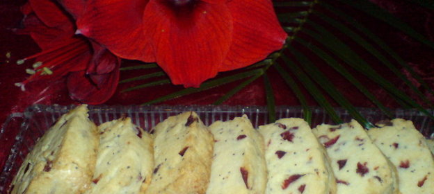 Маковое печенье с вяленой клюквой и цедрой лимона