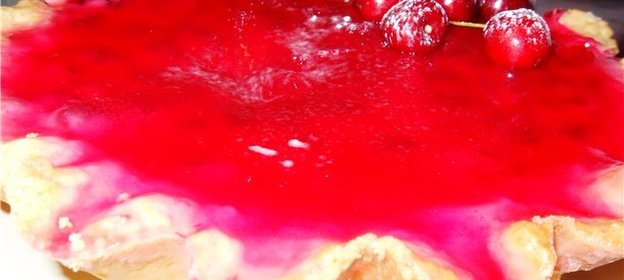 флан с черешней