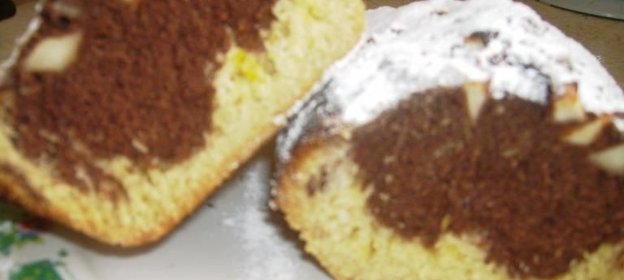 Кекс с яблоками и какао