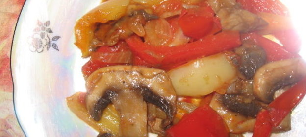 Запеканка с лебедой, брынзой и вермишелью