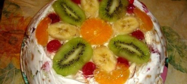 Торт без выпечки с желе