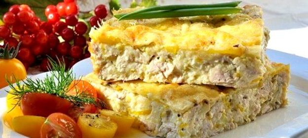 Запеканка из кабачков с фаршем