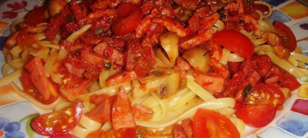 спагетти с гарниром