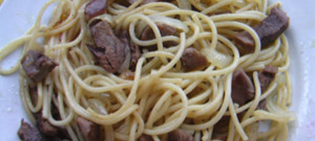 Спагетти с языком