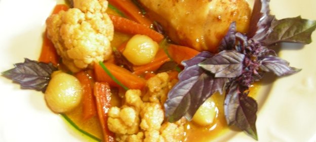 Гарнир овощной в кармельно-соевом соусе