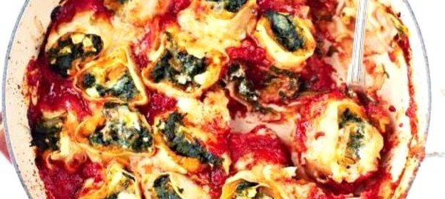 Паста с тыквой, шпинатом и фетой (Rotolo)