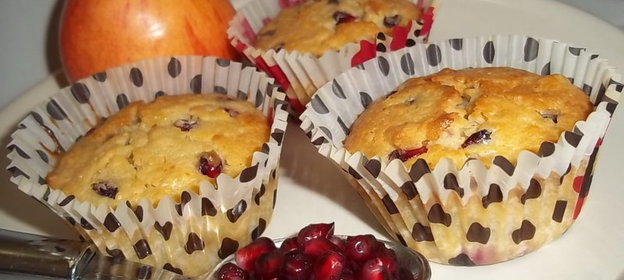 Яблочно-гранатовые кексы