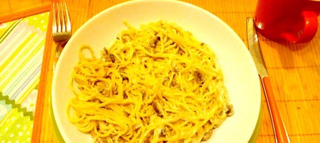 Паста с грибами в сливках