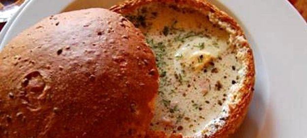 Суп в горшочке из хлеба