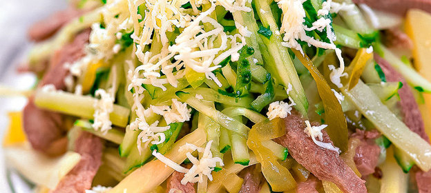 Салат с говяжьим языком