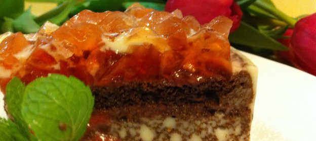 Шоколадный торт с Молочно-Клубничным Желе