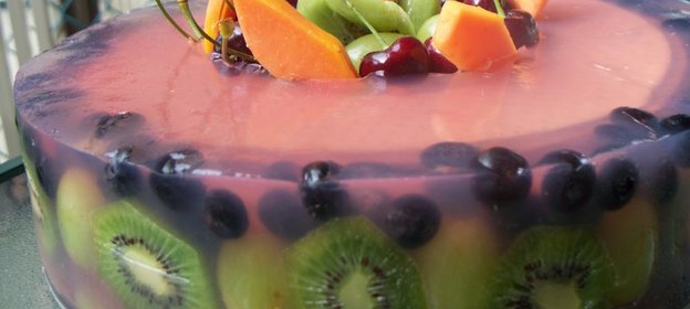 Желейно творожно фруктовый торт без выпечки ЛАМБАДА