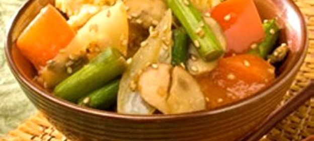 Жареные овощи с рисом