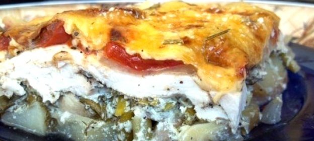 Куриная запеканка с картофелем и грибами «по-французски»