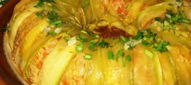 Кабачковая запеканка с рисом
