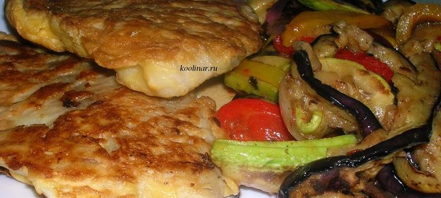 Бризоль из рыбы с овощами гриль в базиликовом соусе