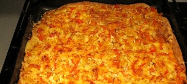 Пицца из слоеного бездрожжевого теста