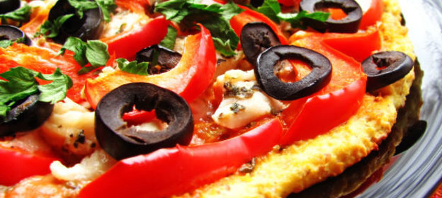 Пицца на творожно-ржаном тесте (диет-вариант)