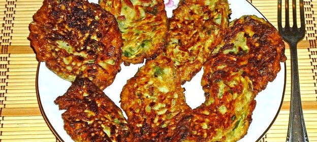 Оладьи из кабачков с грибами