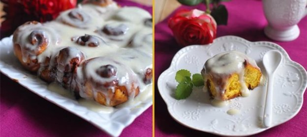 Тыквенные булочки с корицей и заливкой от амишей