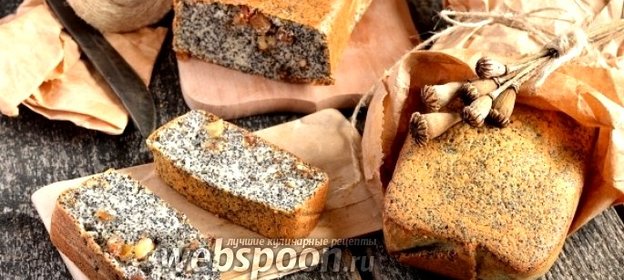 Маковый кекс с орехами и изюмом