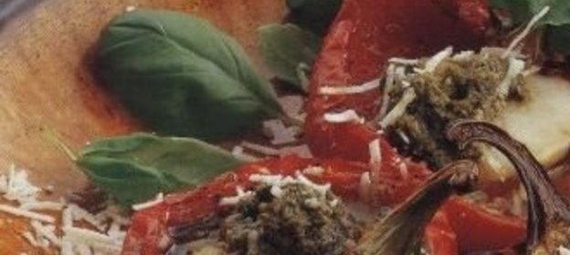 Перец, запеченный с морскими гребешками