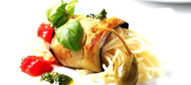 Спагетти с баклажанами