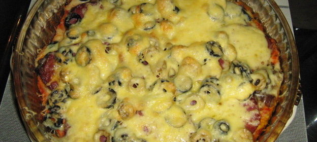 Оливково-грибная пицца (вариант)