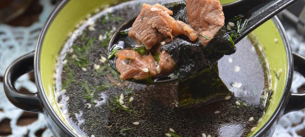 Холодный суп из морской капусты