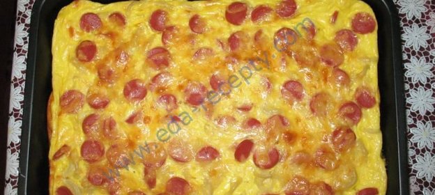 Запеканка с сосисками