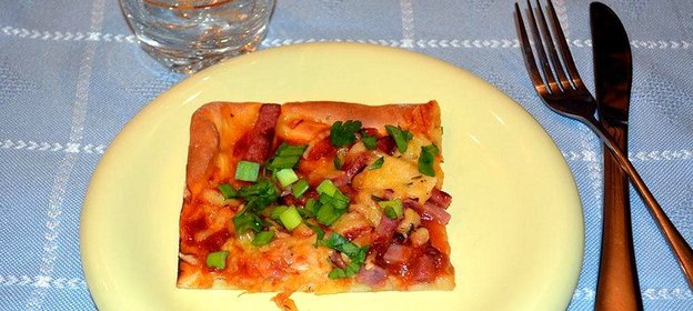 Пицца на сдобном тесте