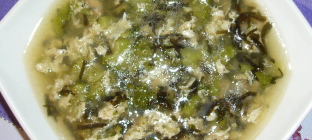 Суп рыбный густой с морской капустой