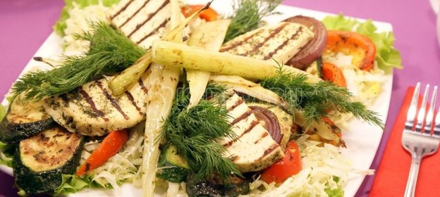 Овощи гриль на сковороде