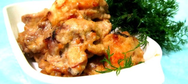 Куриные крылышки в сметанно-горчичном соусе