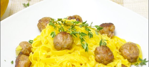 Тыквенная паста с фрикадельками и тимьяном. Тест-драйв