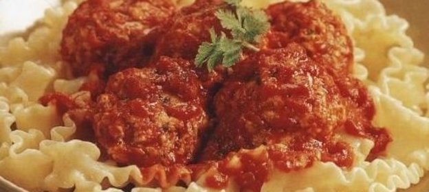 Паста лазаньетте с куриными тефтелями